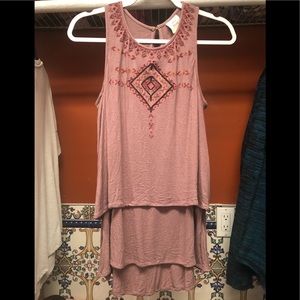 Pretty Lavender Embroidered Flowy Tank Top 💜 Sz L